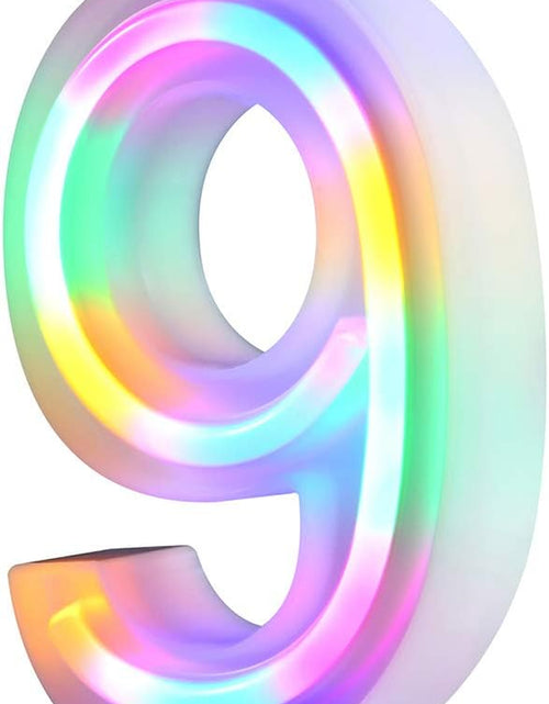 Load image into Gallery viewer, Neon Letter Lights 26 Alphabet Letter Bar Sign Letter Signs for Wedding Christmas Birthday Partty Supplies,Usb/Battery Powered Light up Letters for Home Decoration-Colourful 9
