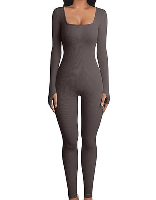 Load image into Gallery viewer, Women&#39;S Yoga Sports Fitness Jumpsuit Workout Long Sleeve Square Collar Clothing
