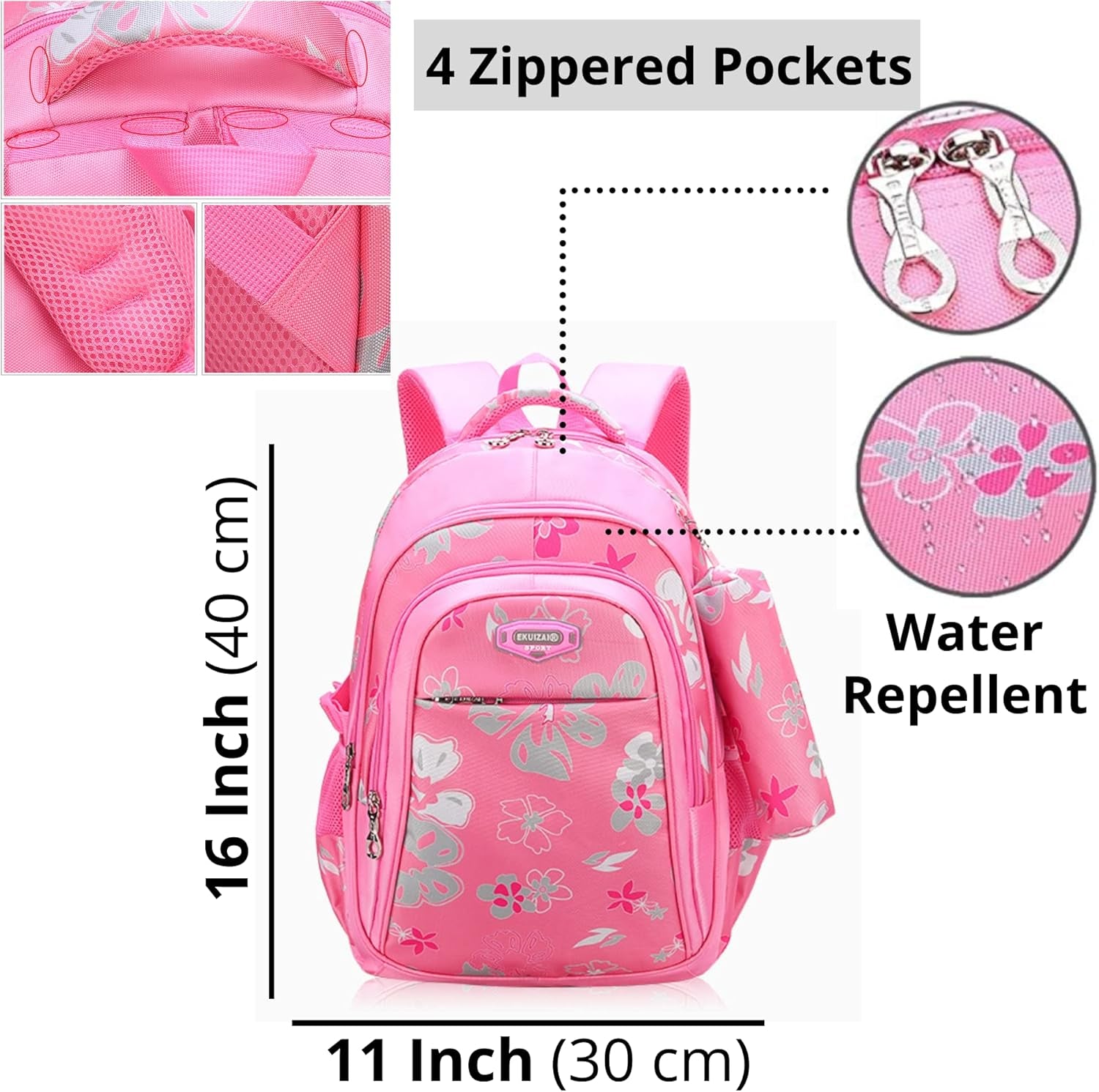 Kids Backpack for Girls Unicorn Backpack for School Water Repellent | Cute Backpacks for Elementary or Kindergarten | Pink School Bag 15” School Backpack