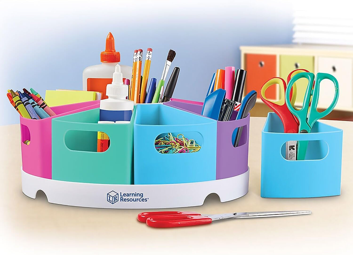 Create-A-Space Storage Center, 10 Piece Set - Desk Organizer for Kids, Art Organizer for Kids, Crayon Organizer, Homeschool Organizers and Storage