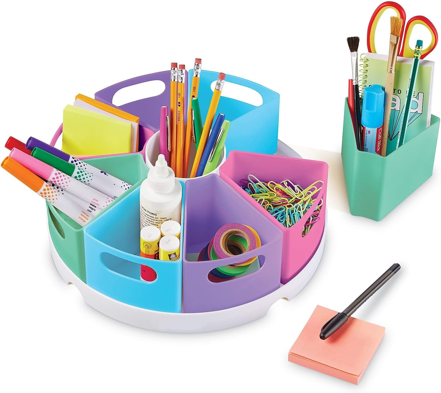 Create-A-Space Storage Center, 10 Piece Set - Desk Organizer for Kids, Art Organizer for Kids, Crayon Organizer, Homeschool Organizers and Storage