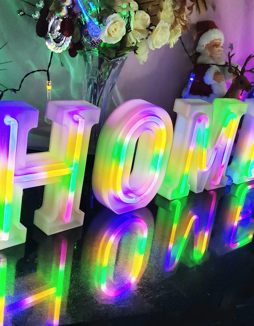 Load image into Gallery viewer, Neon Letter Lights 26 Alphabet Letter Bar Sign Letter Signs for Wedding Christmas Birthday Partty Supplies,Usb/Battery Powered Light up Letters for Home Decoration-Colourful 9
