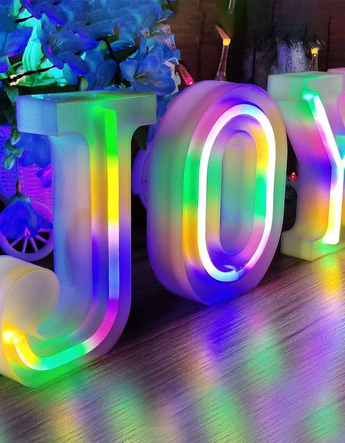 Load image into Gallery viewer, Neon Letter Lights 26 Alphabet Letter Bar Sign Letter Signs for Wedding Christmas Birthday Partty Supplies,Usb/Battery Powered Light up Letters for Home Decoration-Colourful 9
