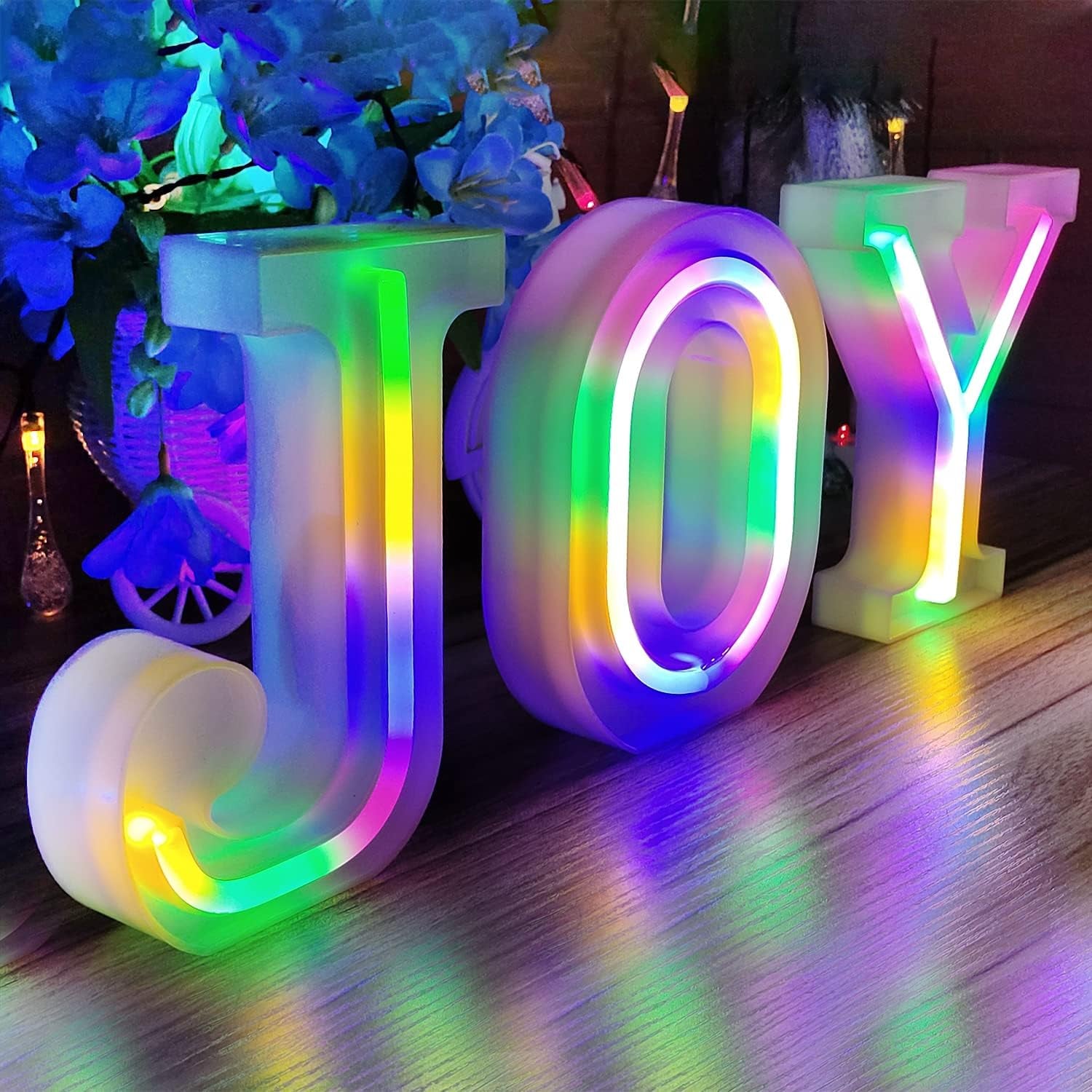 Neon Letter Lights 26 Alphabet Letter Bar Sign Letter Signs for Wedding Christmas Birthday Partty Supplies,Usb/Battery Powered Light up Letters for Home Decoration-Colourful 9