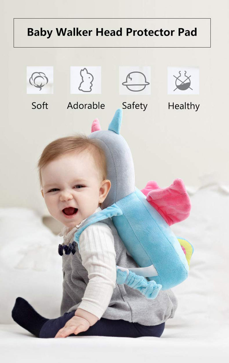 Toddler Baby Head Protector Pad Safety Cushion with Knee Pads&Anti-Slip Socks (Elephant)