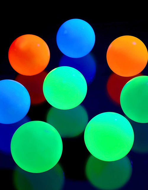 Load image into Gallery viewer, 8 Pieces Glow in the Dark Stress Balls Ceiling Balls Sticky Balls That Stick to the Ceiling Glowing Balls for Relax Toy Teens and Adults (White, Blue, Orange, Green, 1.8 Inches)
